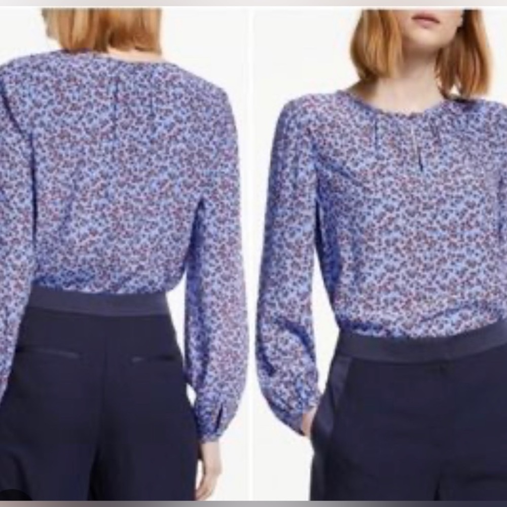NWT Boden Hazy Blue, Daisy Spring long sleeve blouse
